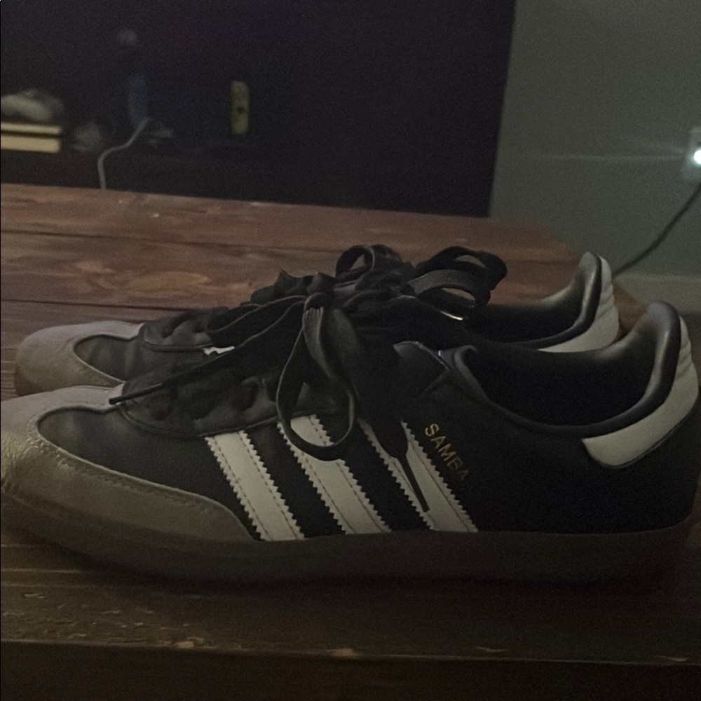 adidas Samba Black and White Leather Sneakers